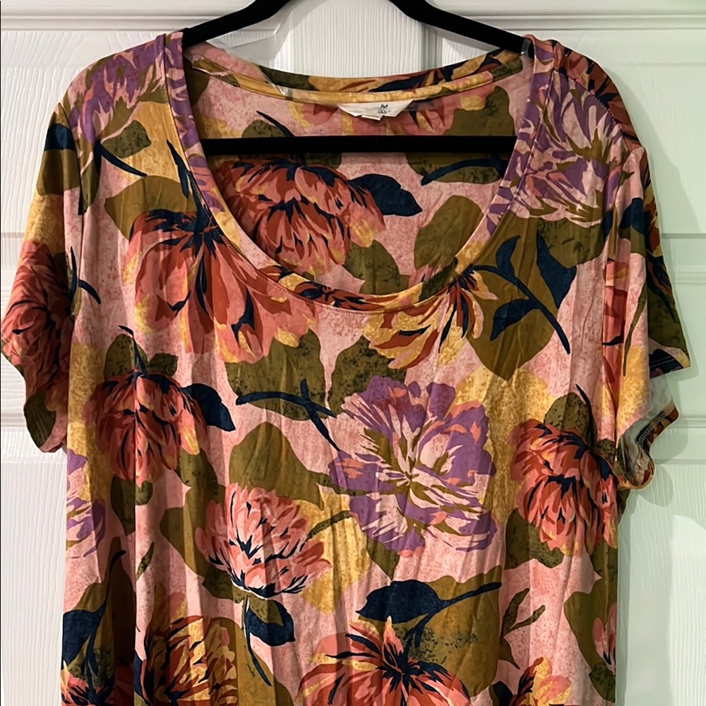 Terra & Sky Pink Orange Dolman Sleeve Sundress